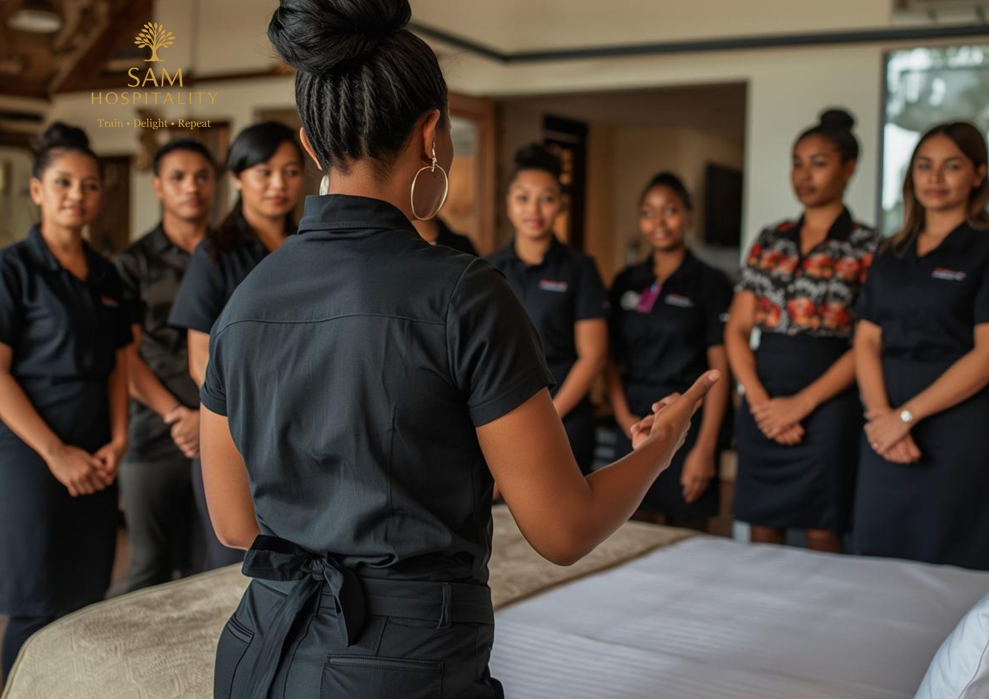 housekeeping training handling bed linen