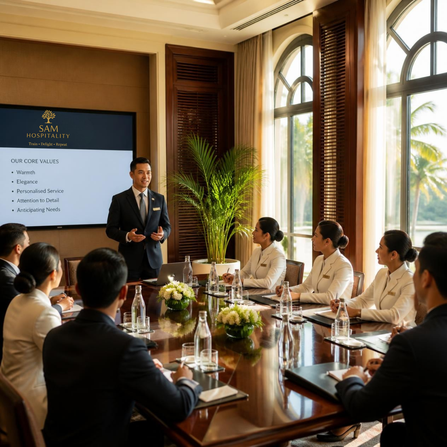 training at a resort