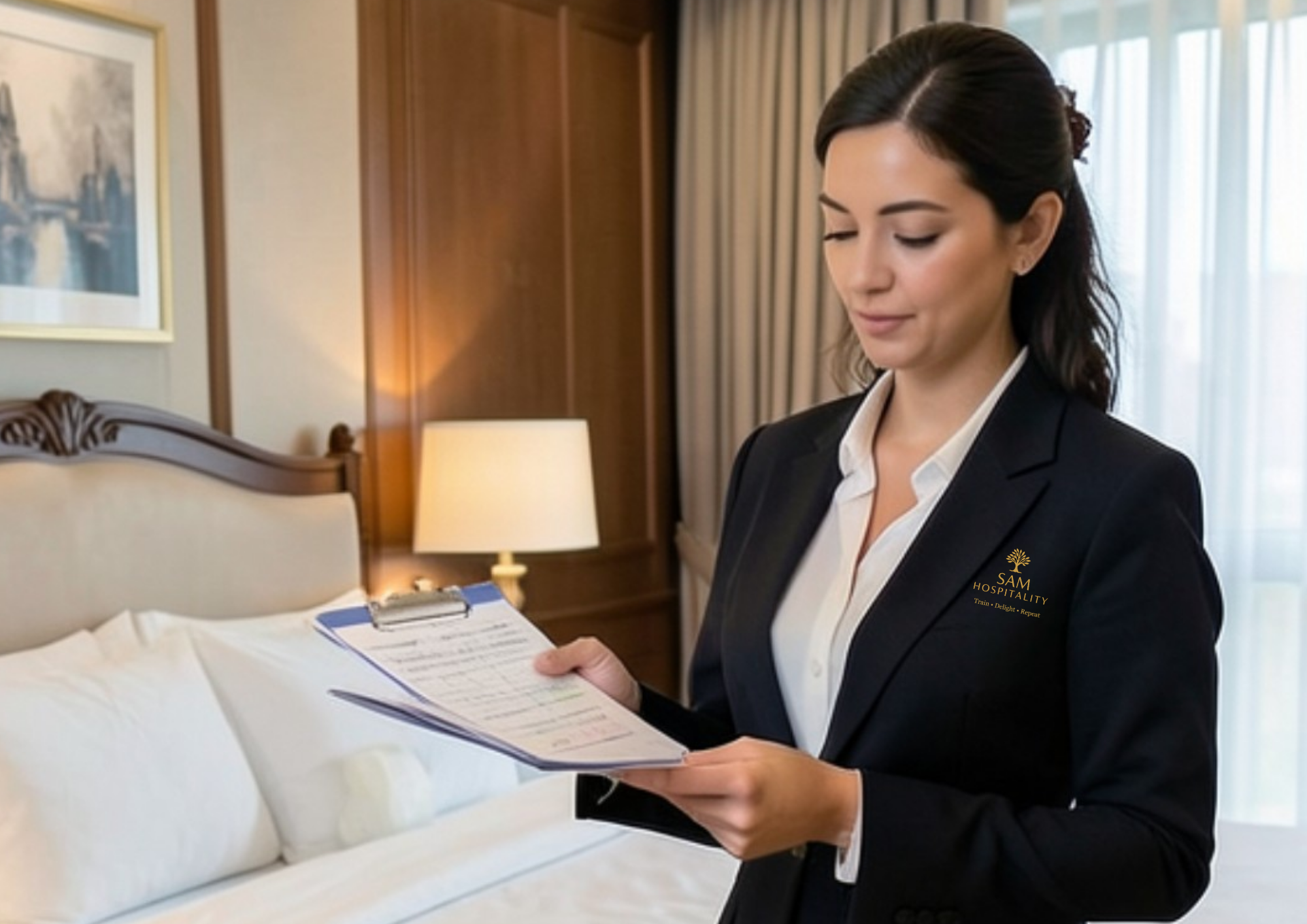 executive housekeeping checking rooms