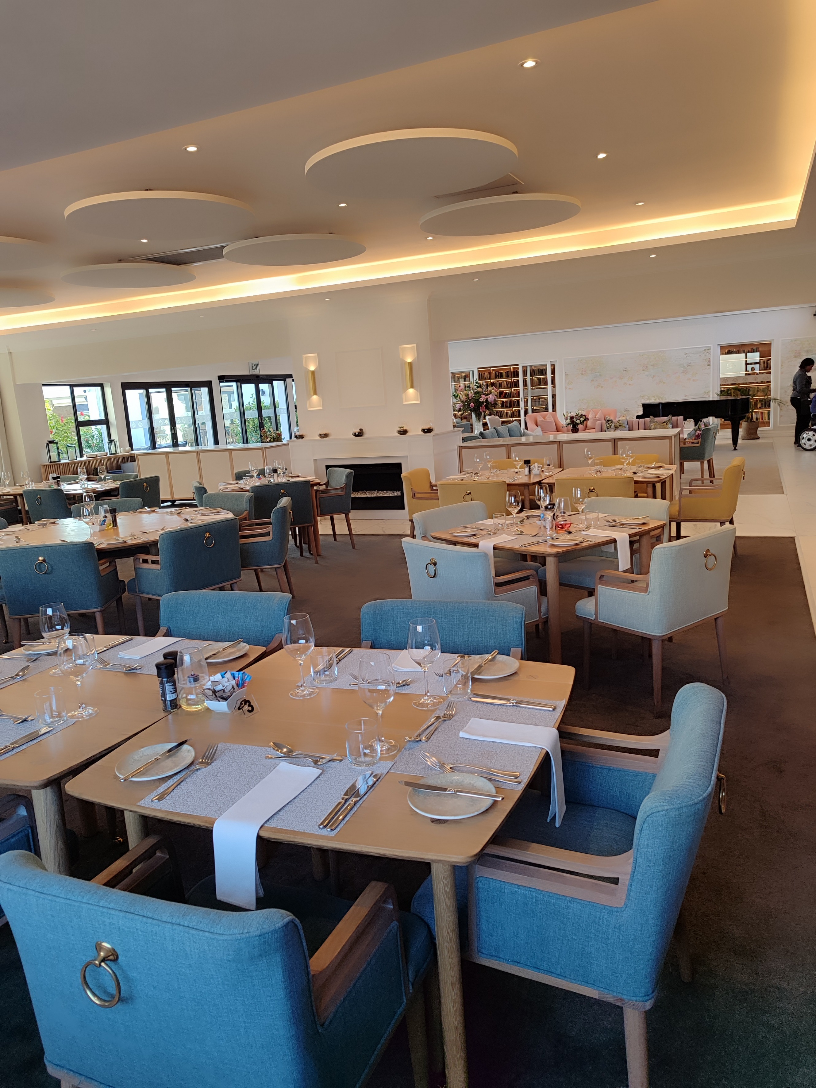 Restaurant tables well set at Auria senior living